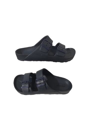 GEZER Men's Navy Blue Double Buckle Orthopedic Light and Comfortable Slippers