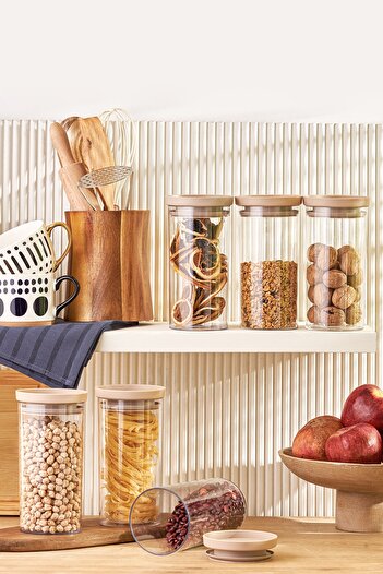 Emsan Arya 6-piece Beige large Jar and Storage Container Set