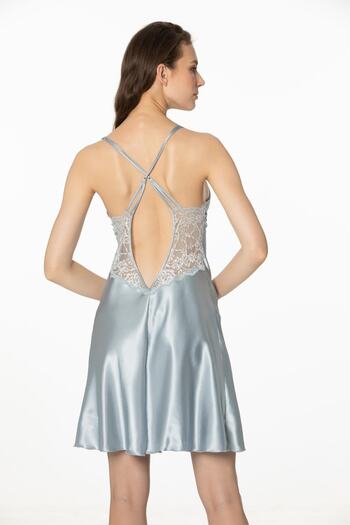 Pierre Cardin Saten Dantelli Kadın Gecelik - 680 Mist