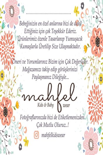 MAHFEL 2'li %100 Pamuklu Organik Baskılı Çıtçıtlı Bebek Body Zıbın