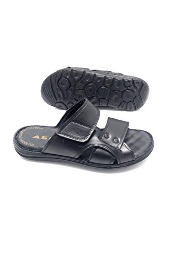 Deritarz Genuine Leather Full Orthopedic Massage Men's Slippers