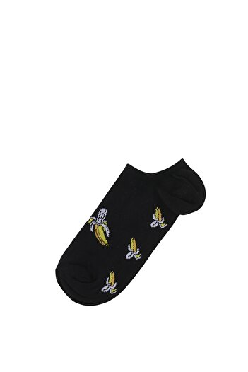 Colin's Men's Black Printed Socks - Ballerina Model