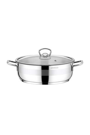 Amboss 30 cm Saphire Flat Pot - Handle with Glass Lid-4394