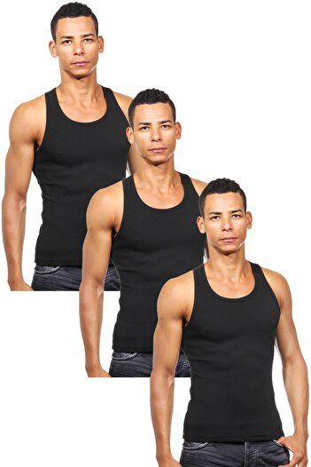 darkzone Men's Black Athlete Undershirt 3-pack