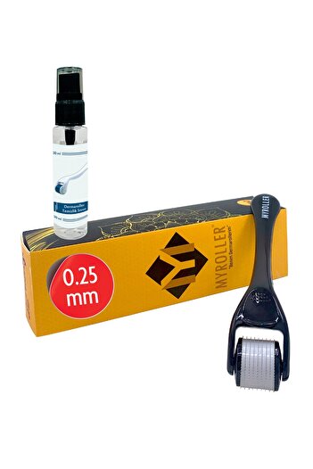 Myroller Dermaroller 0.25mm + Disinfectant Gift Titanium 540 Needle Hair Skin Eye Face Body Derma Roller