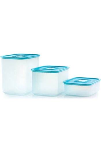 Tupperware Water Set of 3 Turquoise Tight Lid Storage Container Hsgl