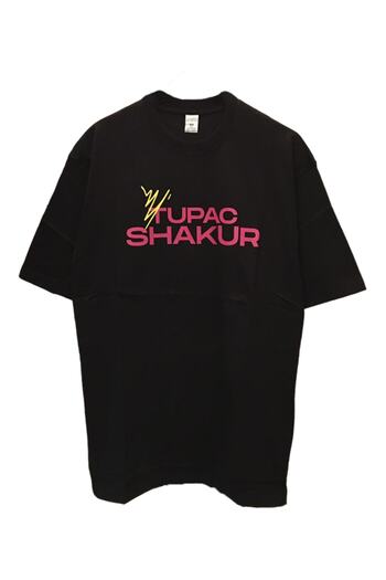 Olympus plus Unisex Oversize Hip Hop Tupac Shakur Back Printed Black T-Shirt