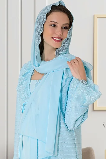 Mecit Pijama Mevlüt Shawl, Maternity & Maternity Shawl, Guipure Lace Chiffon Shawl