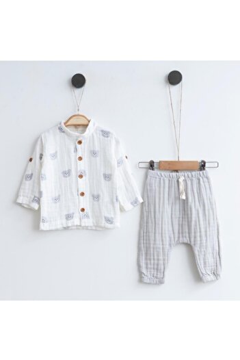 CFR Kids Baby Boy Woven Organic Cotton 2-Piece Muslin Set - Baby Birth Gift