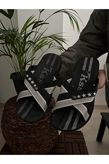 Behtah Kundura Men's Light and Soft Fabric Slippers Summer Slippers Outdoor Home Slippers Guest Slippers