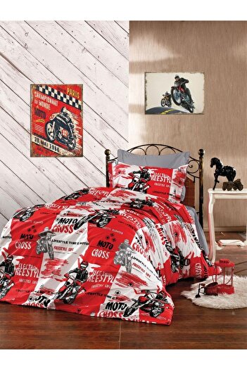 eco concept Motor Bike Duvet Cover, Single Duvet Cover Set, Motor Bike Duvet Cover, 3 Pieces, Washable