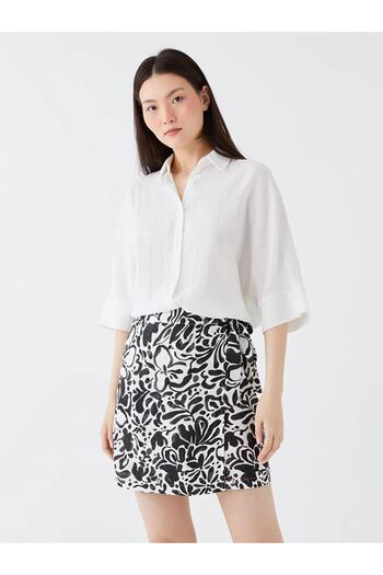 LC Waikiki LCW Casual Patterned Women's Skirt with Tie Detail