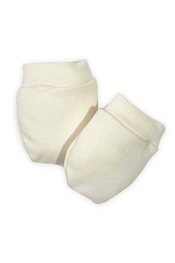 tinylamb Pure Organic Cotton Baby Newborn 2 Pair Glove Set-natural(raw Cotton Color)