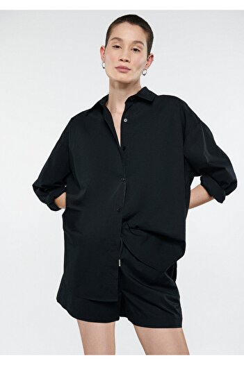 Mavi Černá košile oversize / široký střih 1210103-900