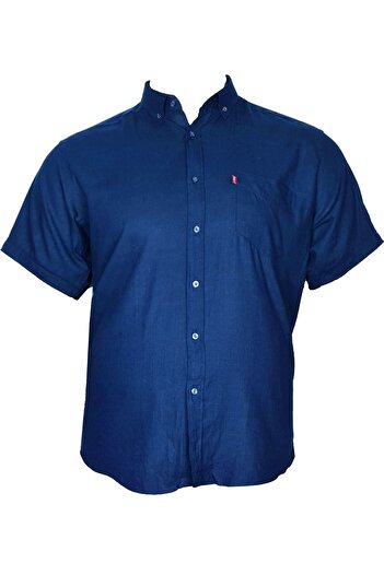 Surco Large Size Short Sleeve Linen Shirt