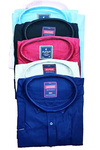 Surco Large Size Short Sleeve Linen Shirt