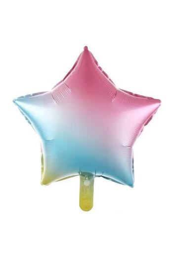 Party City Gökkuşağı Balon Seti 6 Yaş Rakam Folyo Balon Doğum Günü Konsept Parti Kutlama Seti