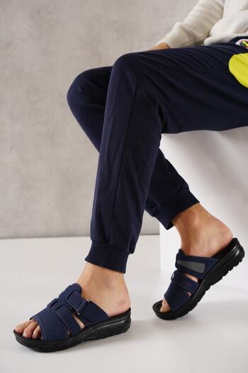 Behtah Kundura Nubuck Men's Summer Thick Heeled Tank Street Slippers House Slippers
