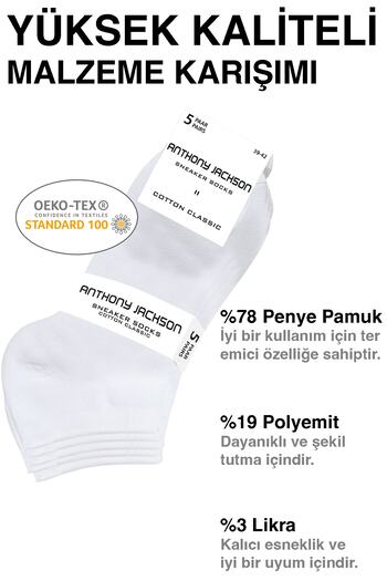 ANTHONY JACKSON 10'lu Kutu Bambu Premium Dikişsiz Bay - Sneaker Çorap