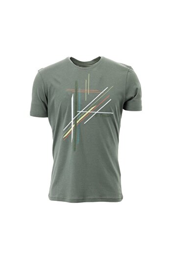 Giovane Gentile Μπλουζάκι με στάμπα Regular Fit Crew Neck Khaki
