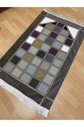 AYHANHOME Patchwork Patchwork Velvet Lined Dowry Gift Prayer Rug