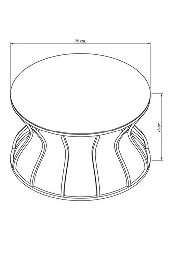 KASGER Kum Saati Orta Sehpa Mermer Desenli Cam