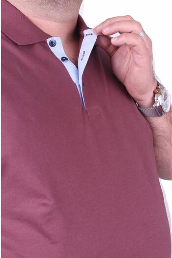 MocGrande Large Size Lycra Classic Polo T-Shirt 11500 Purple