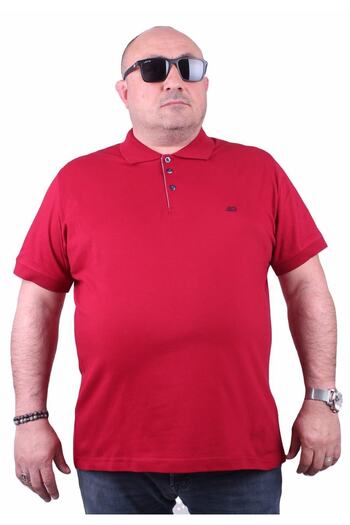 MocGrande Large Size Lycra Classic Polo T-Shirt 11500 Claret Red