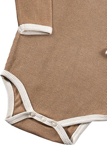tinylamb Coco Cream Bebek Takımı 2 Parça Unisex Organik Pamuk Yenidoğan Zıbın Pantolon Alt Üst Hediye Seti