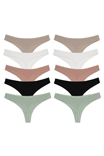 pink mood Comfy Cotton Thong 10 Pack