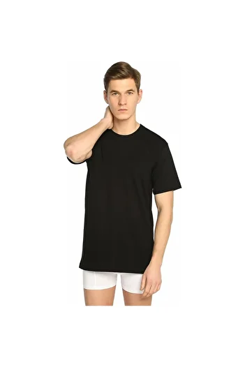 Tutku Men's Combed Cotton Closed Collar Half Sleeve Undershirt 3 Pieces