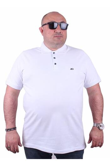 Starbattal Μπλουζάκι μεγάλου μεγέθους Lycra Classic Polo 11500 Λευκό