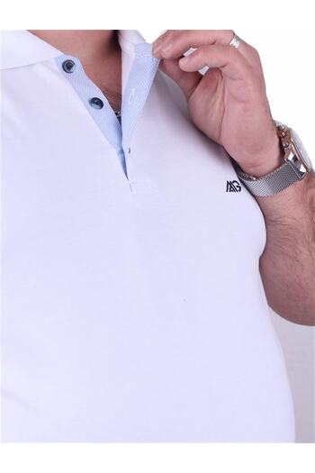 Starbattal Μπλουζάκι μεγάλου μεγέθους Lycra Classic Polo 11500 Λευκό