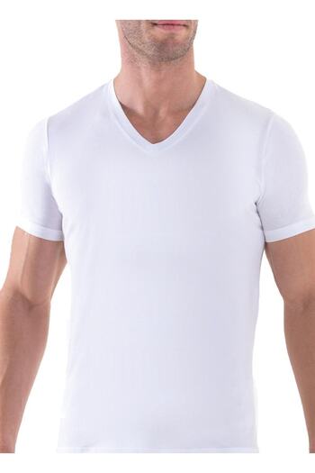 Blackspade Men's White V-neck Undershirt Aura 9508