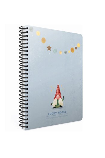 Gıpta Lucky Notes Spiral Cardboard Cover A4 80 Sheets Checked Notebook
