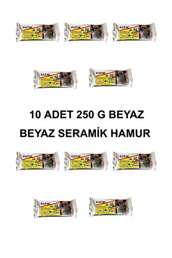 Fatih Natural Clay & Ceramic Plasticine 250 Grams White (10 Pack)