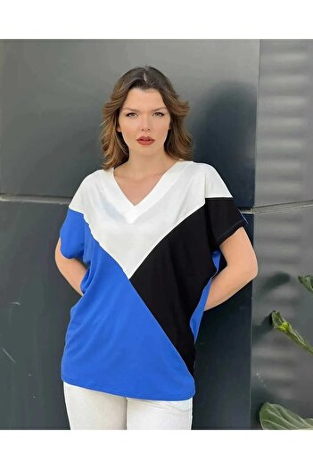 EMZAGİYİM Üç Rrenkli Bluz