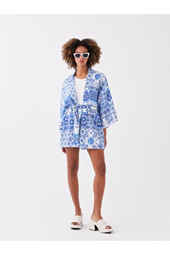 LC Waikiki Dámské kimono oversize s šátkovým límcem