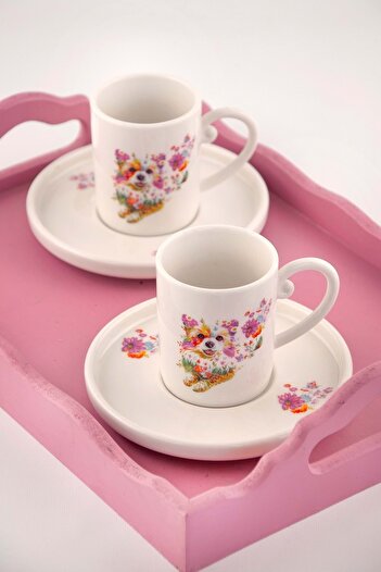 Bursa Porselen Dekor Woof Coffee Cup Set for Two