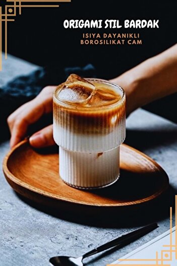 Jenisa Heat Resistant Borosilicate Origami Style Coffee and Presentation Glass 300 Ml 1 Piece