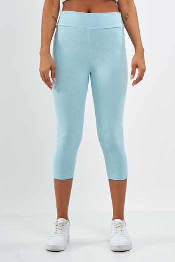 FİHA /tüksü-5511 Leggings Capri de damă - Ice Blue