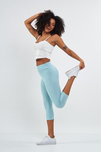 FİHA /tüksü-5511 Leggings Capri de damă - Ice Blue