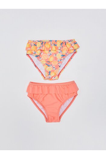 LC Waikiki Bedruckte Bikinihose für Baby Mädchen mit elastischem Bund, 2-teilig