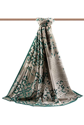 Vissona Γυναικείο Luxury Medina Silk Shawl Petrol Green