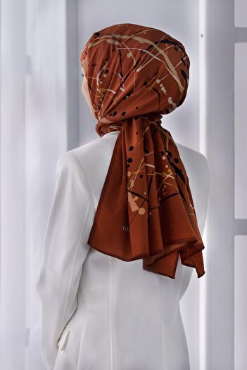 Vissona Women's Luxury Medina Silk Shawl Brown