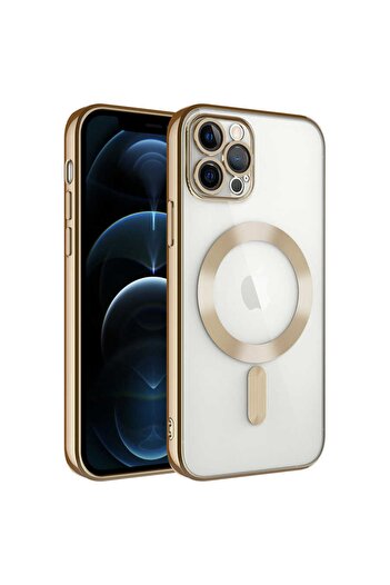 Rivor Apple Iphone 13 Pro Max Kılıf Kamera Korumalı Magsafe Wireless Şarj Şeffaf Renkli Yumuşak Kapak