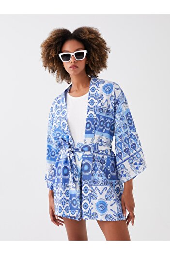 LC Waikiki Dámské kimono oversize s šátkovým límcem