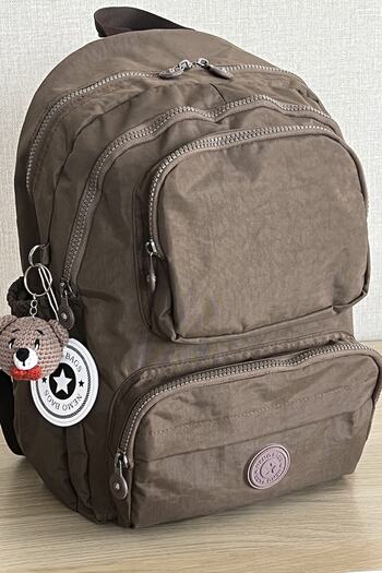 FCSTORE Unisex School Bag - Dark Mink, Waterproof Clinker, Medium Size, Travel Laptop Bag