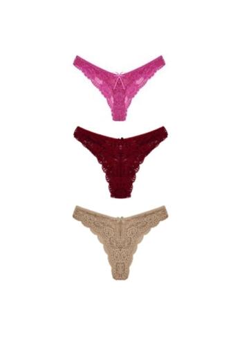 GECKO COLLECTION Gecko Brazilian Lace Women's Panties 3-Piece