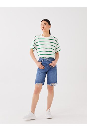 LC Waikiki High Waist Women's Jean Shorts - Standard Fit